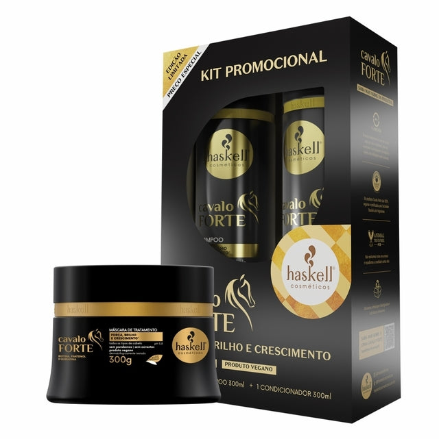 Kit Cavalo Forte Shampoo, Condicionador e Máscara 300ml